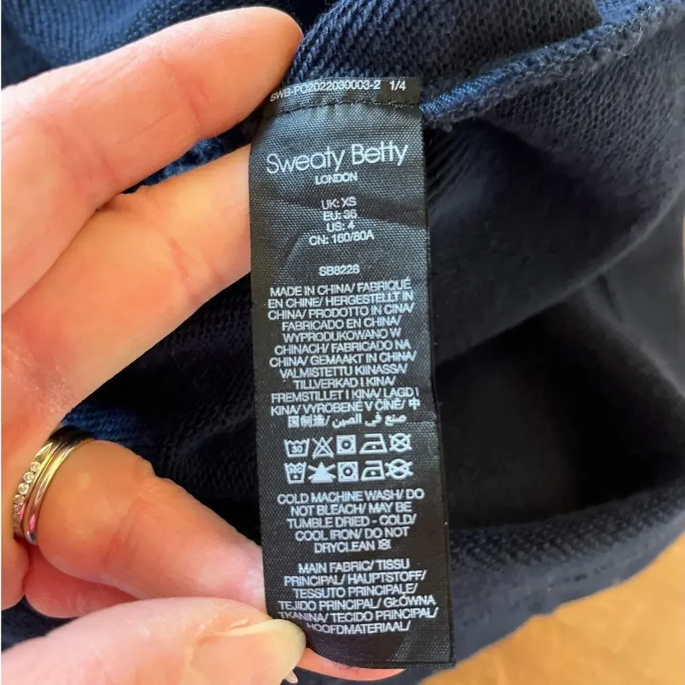 Sweaty Betty Women's Revive Lounge Half Zip Pullover Sweatshirt Size 4 Navy - Picture 5 of 8